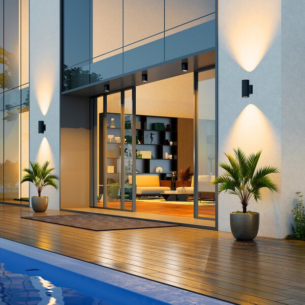 Molto Luce Lampa de tavan pentru exterior cu LED Foris Round SD, antracit, Negru, Aluminiu, Modern