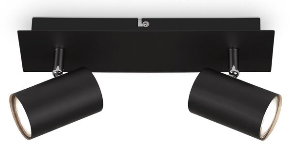 Briloner Plafonieră Isil A, negru, 2 becuri, metal, pivotantă, Negru, Camera de zi / sufragerie, Metal, Modern