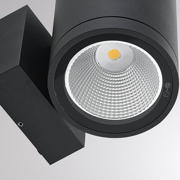 Molto Luce Lampa de perete pentru exterior cu LED Foris Round W, antracit, Negru, Aluminiu, Modern