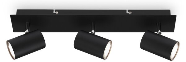 Briloner Plafonieră Isil A, negru, 3 becuri, metal, pivotantă, Negru, Camera de zi / sufragerie, Metal, Modern