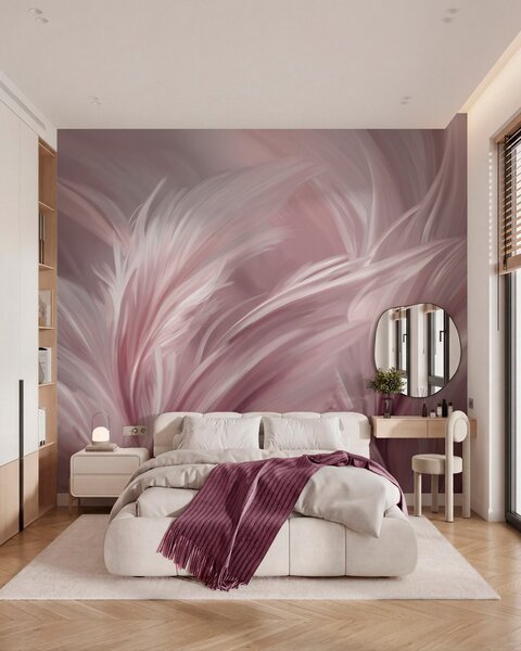 Tapet Pene elegante în nuanțe de roz, Fototapet Abstract, w05658v1 : Uwalls.ro
