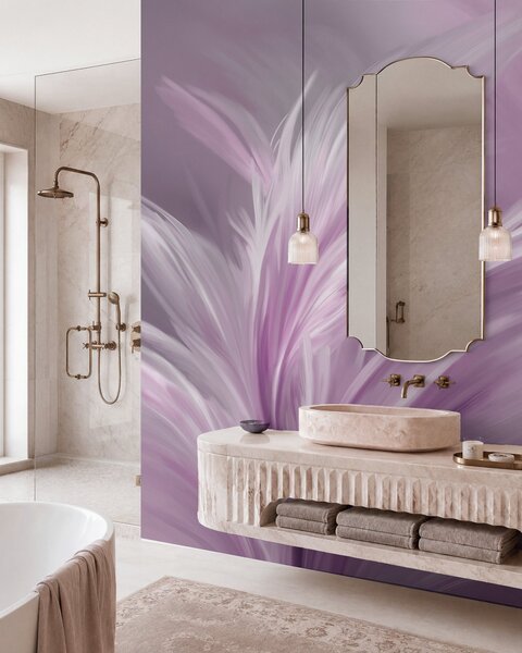 Tapet Pene elegante în nuanțe de violet, Fototapet Abstract, w05658v2 : Uwalls.ro