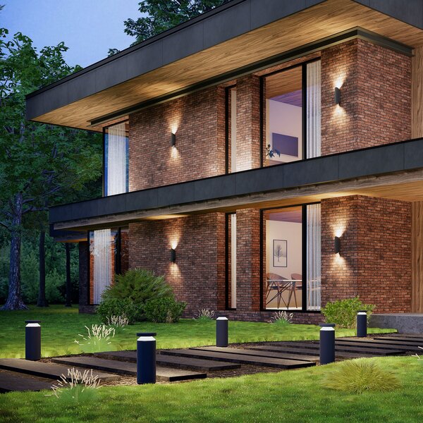 Molto Luce Lampă cu soclu LED model Mona, Ø 18 cm, aluminiu, înălțime 45 reglabil, Negru, Aluminiu, Modern