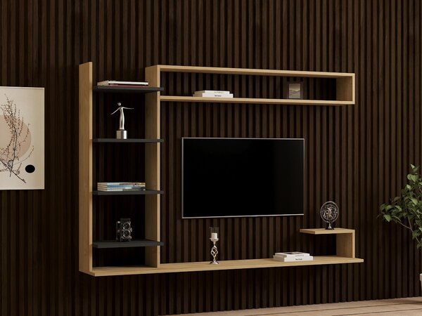 Mobilier living Pikovo (stejar zafir + antracit) . 1095553