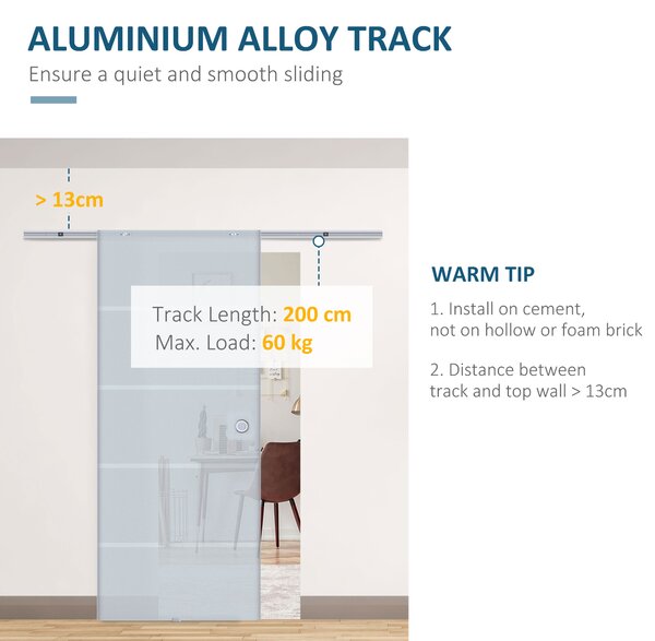 HOMCOM usa glisanta sticla cu sina,90x205x0.8 cm | Aosom Romania