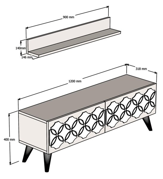Mobilier living Lamutu (alb). 1095562