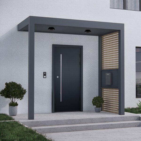 Molto Luce Plafonieră LED pentru exterior Nona, Ø 18,2 cm, antracit, reglabil, Negru, Aluminiu, Modern