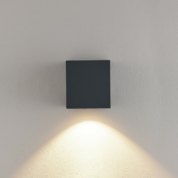 Molto Luce Lampa de perete pentru exterior cu LED Wado, antracit, aluminiu, Negru, Aluminiu, Modern, Perete unghiular