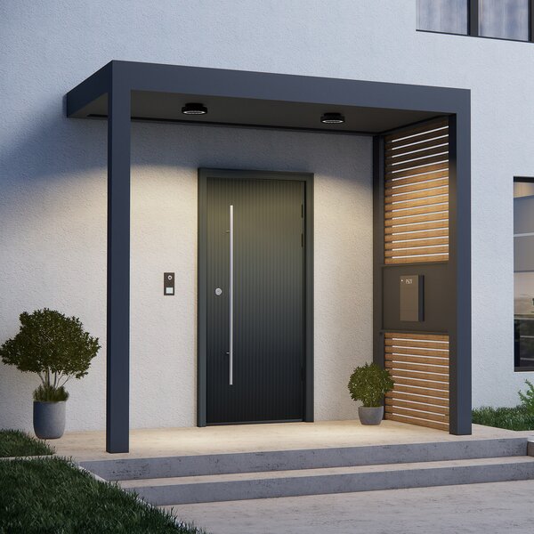 Molto Luce Plafonieră LED pentru exterior Nona, Ø 18,2 cm, antracit, reglabil, Negru, Aluminiu, Modern