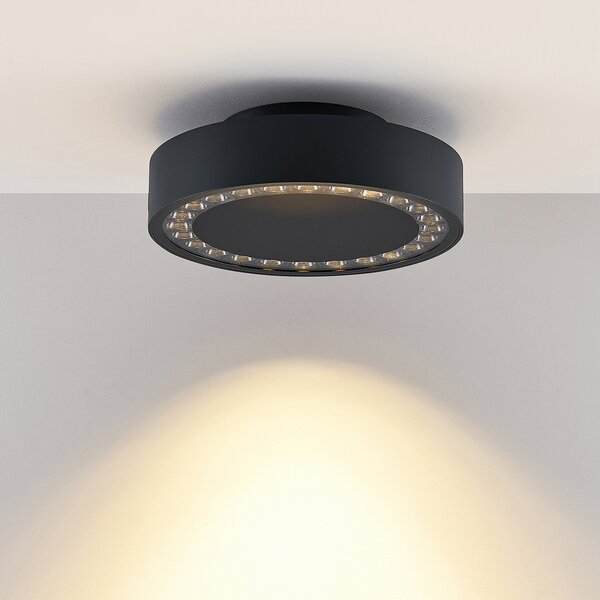 Molto Luce Plafonieră LED pentru exterior Nona, Ø 22,8 cm, antracit, reglabil, Negru, Aluminiu, Modern