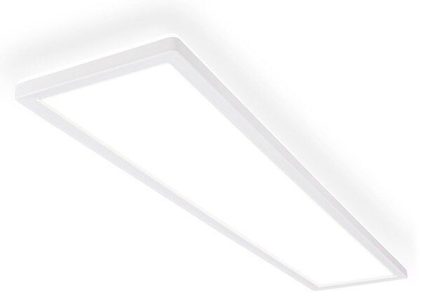 Briloner Plafonieră LED Tava A, 98x20 cm, plastic, alb, Alb, Camera de zi / sufragerie, Plastic, Modern