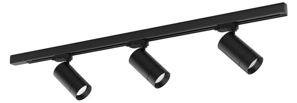Molto Luce LED sistem de șine trifazat Moove, negru, 3 becuri, reglabil, Negru, Camera de zi / sufragerie, Aluminiu, Modern
