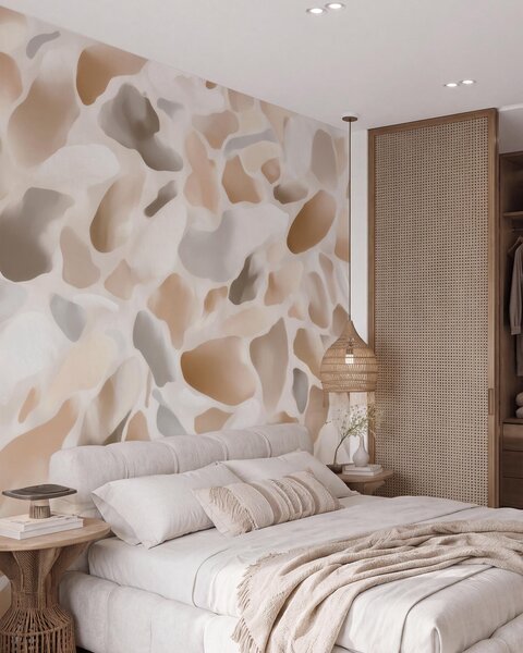 Tapet Textură abstractă de terrazzo natural, în nuanțe deschise, Terrazzo fototapet, w09933 : Uwalls.ro