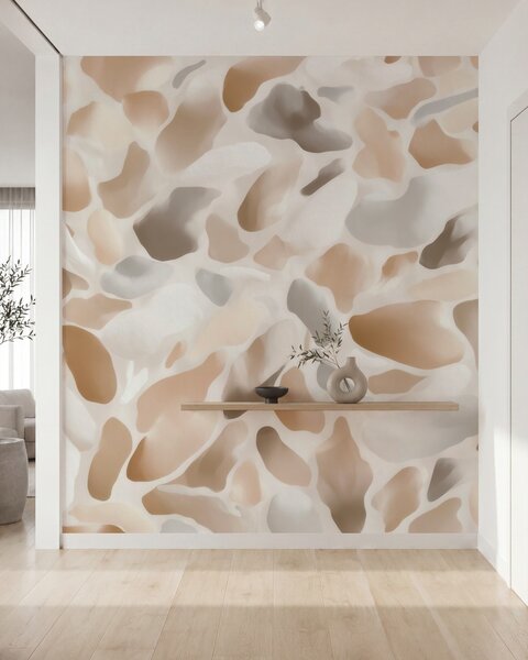 Tapet Textură abstractă de terrazzo natural, în nuanțe deschise, Terrazzo fototapet, w09933 : Uwalls.ro