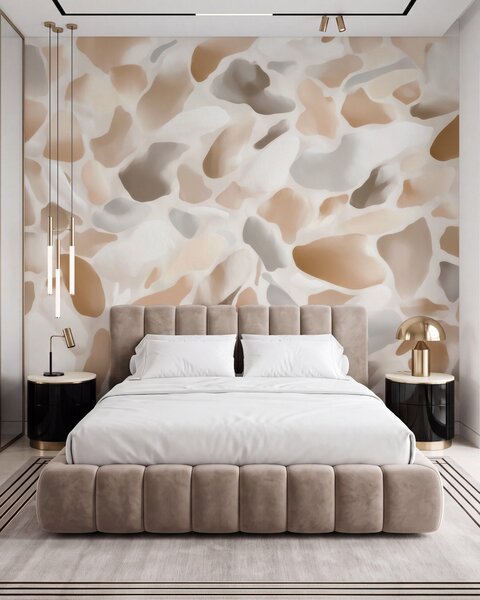 Tapet Textură abstractă de terrazzo natural, în nuanțe deschise, Terrazzo fototapet, w09933 : Uwalls.ro