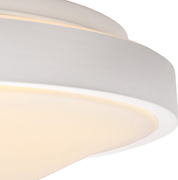 Lucide Plafonieră Dasher LED, alb, Ø 29,3 cm, 2700 K, IP44, Alb, Baie, Plastic