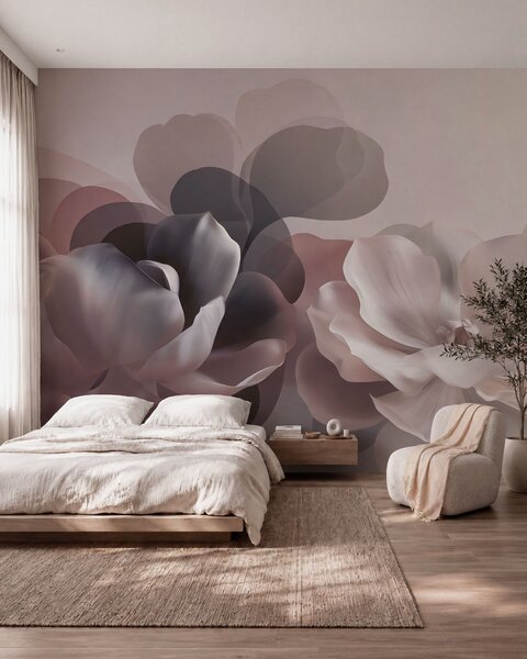 Tapet Compoziție florală abstractă cu magnolii, Fototapet Flori, w09930 : Uwalls.ro