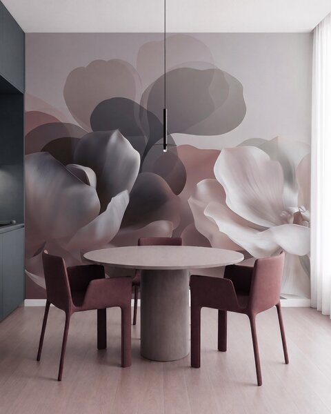 Tapet Compoziție florală abstractă cu magnolii, Fototapet Flori, w09930 : Uwalls.ro