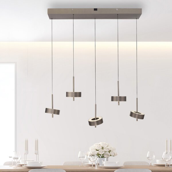Q-Smart-Home Paul Neuhaus Lampă suspendată Q-Rotate maro închis 5 becuri, reglabil, Maro / Rugină, Camera de zi / sufragerie, Metal, Modern