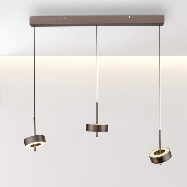 Q-Smart-Home Paul Neuhaus Lampă suspendată Q-Rotate maro închis 3 becuri, reglabil, Maro / Rugină, Camera de zi / sufragerie, Metal, Modern