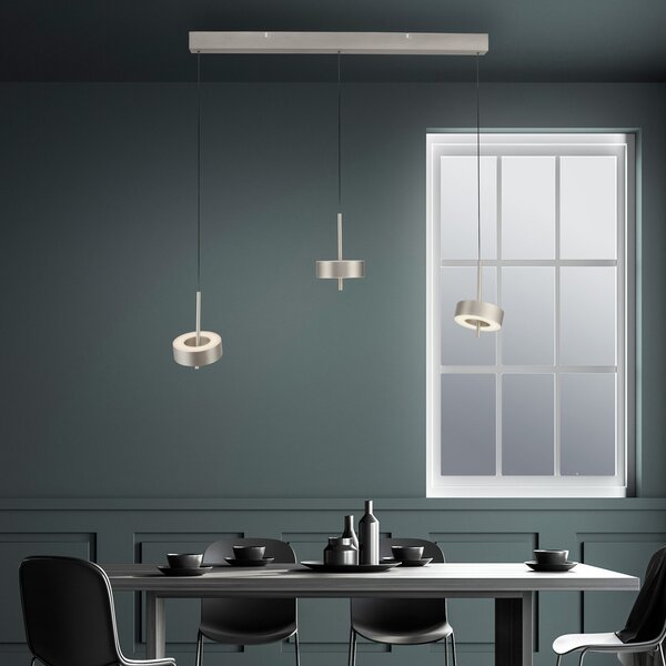 Q-Smart-Home Paul Neuhaus Lampă suspendată Q-Rotate, aluminiu 3 becuri., reglabil, Metalic, Camera de zi / sufragerie, Metal, Modern