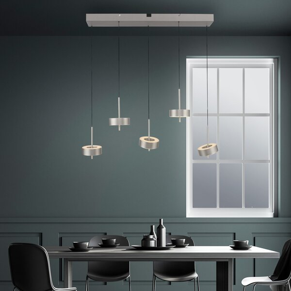 Q-Smart-Home Paul Neuhaus Lampă suspendată Q-Rotate, aluminiu 5 becuri., reglabil, Metalic, Camera de zi / sufragerie, Metal, Modern