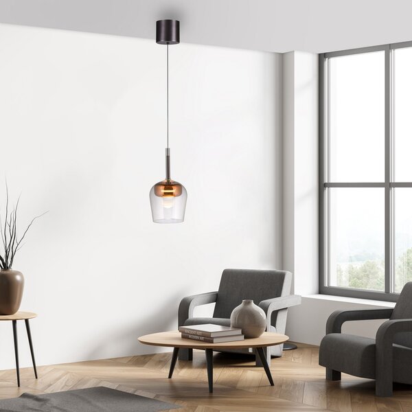 Q-Smart-Home Paul Neuhaus Lampă suspendată Q-Kon cu LED inteligent de culoare cupru Ø, reglabil, Cupru, Camera de zi / sufragerie, Metal, Modern