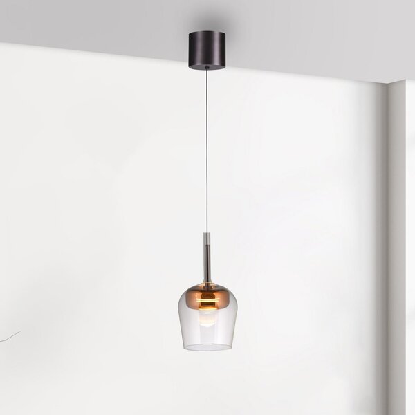 Q-Smart-Home Paul Neuhaus Lampă suspendată Q-Kon cu LED inteligent de culoare cupru Ø, reglabil, Cupru, Camera de zi / sufragerie, Metal, Modern