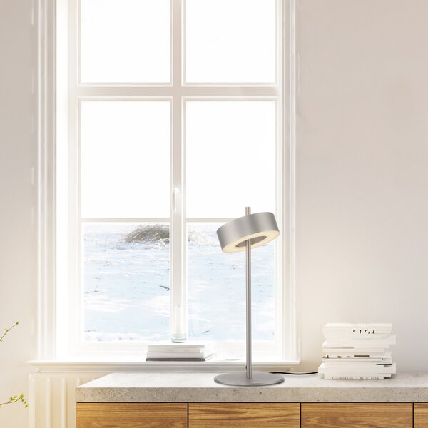 Q-Smart-Home Paul Neuhaus Lampă de masă Smart LED Q-Rotate aluminiu 40 cm, reglabil, Metalic, Camera de zi / sufragerie, Metal, Modern