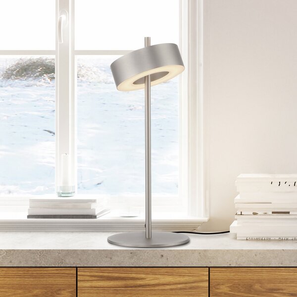 Q-Smart-Home Paul Neuhaus Lampă de masă Smart LED Q-Rotate aluminiu 40 cm, reglabil, Metalic, Camera de zi / sufragerie, Metal, Modern