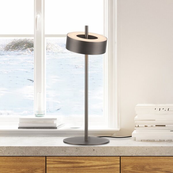 Q-Smart-Home Paul Neuhaus Lampă de masă Smart LED Q-Rotate maro închis 40 cm, reglabil, Maro / Rugină, Camera de zi / sufragerie, Metal, Modern