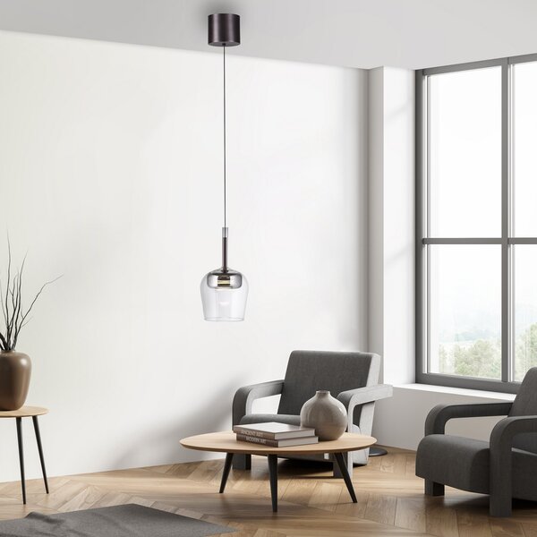 Q-Smart-Home Paul Neuhaus Lampă suspendată Q-Kon LED argintie Ø 21 cm, reglabil, Metalic, Camera de zi / sufragerie, Metal, Modern