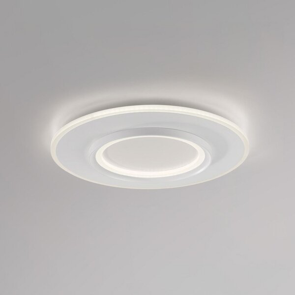 Q-Smart-Home Paul Neuhaus Plafonieră Q-Kalina Smart LED, alb, Ø 50 cm, reglabil, Alb, Camera de zi / sufragerie, Metal, Modern, Plafon cu flacără multiplă