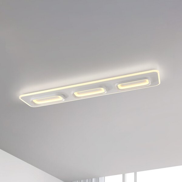 Q-Smart-Home Paul Neuhaus Plafonieră Smart LED Q-Kalina alb 115 x 30 cm, reglabil, Alb, Camera de zi / sufragerie, Metal, Modern, Plafon cu flacără multiplă