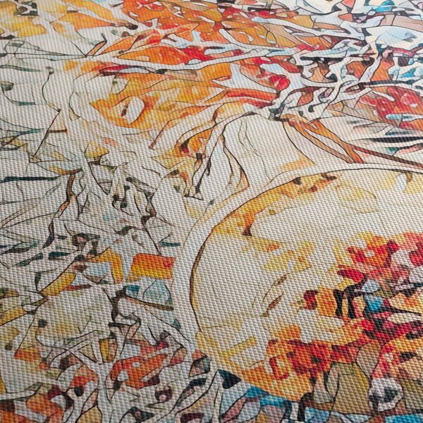 Tablou - Abstract mozaic (cu ceas) (90x30 cm)