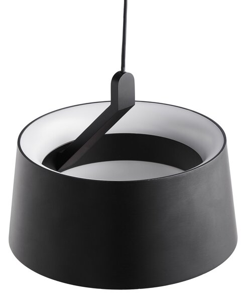 LOOM DESIGN Lampă suspendată LED Cookie, aluminiu negru Ø 15 cm, reglabil, Negru, Camera de zi / sufragerie, Aluminiu, Modern
