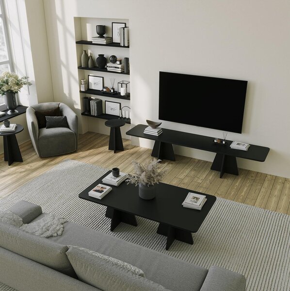 Set mobilier living Kabivo (negru) . 1095632