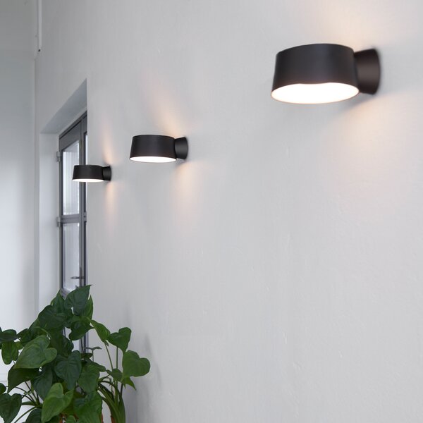 LOOM DESIGN Aplică de perete LED Cookie negru aluminiu Ø 15 cm, reglabil, Negru, Camera de zi / sufragerie, Aluminiu, Modern
