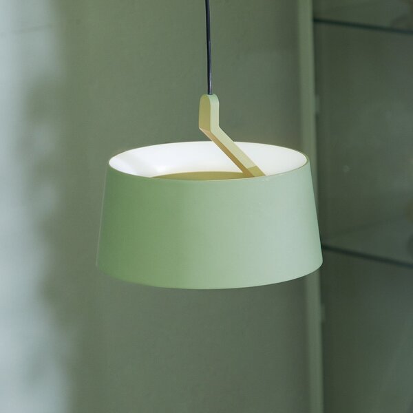 LOOM DESIGN Lampă suspendată LED Cookie, verde, aluminiu Ø 15 cm, reglabil, Verde, Camera de zi / sufragerie, Aluminiu, Modern