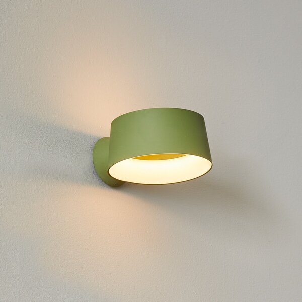 LOOM DESIGN Aplică de perete LED Cookie, verde, aluminiu, Ø 15 cm, reglabil, Verde, Camera de zi / sufragerie, Aluminiu, Modern
