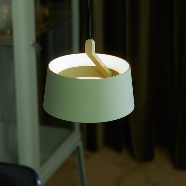 LOOM DESIGN Lampă suspendată LED Cookie, verde, aluminiu Ø 15 cm, reglabil, Verde, Camera de zi / sufragerie, Aluminiu, Modern