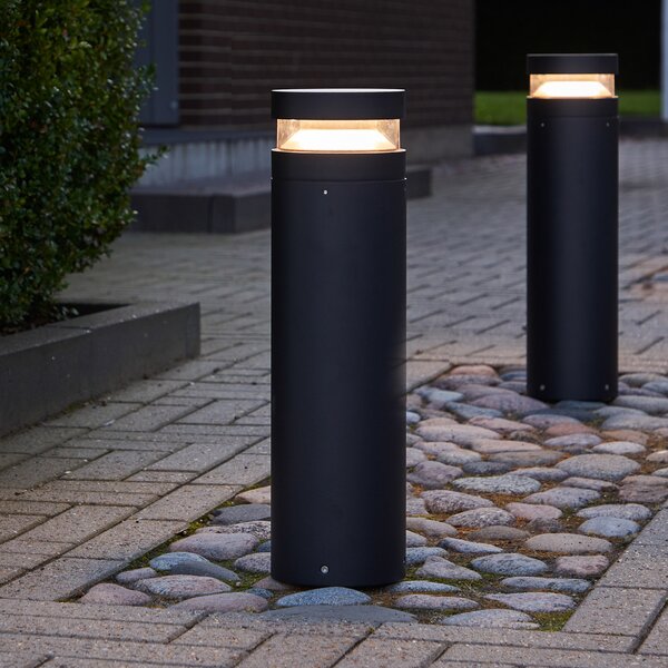 LOOM DESIGN Baldur bornă luminoasă LED, negru, înălțime 60 cm, aluminiu, Negru, Aluminiu, Modern