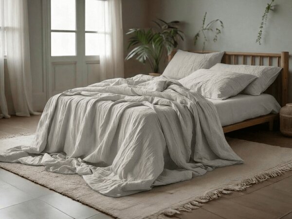 Lenjerie de pat PURELY muselina gri deschis Dimensiunile lenjeriei: 80 x 80 cm | 155 x 220 cm