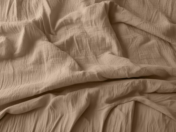 Lenjerie de pat din muselin PURELY maro deschis Dimensiunile lenjeriei: 80 x 80 cm | 155 x 220 cm