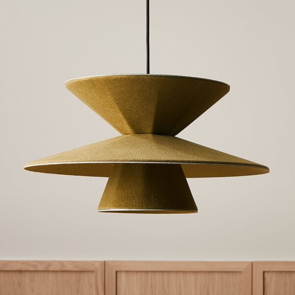 LOOM DESIGN Lampă suspendată LED Morphic, verde, pâslă, Ø 50 cm, reglabil, Verde, Camera de zi / sufragerie, Țesătură / Textil, Modern