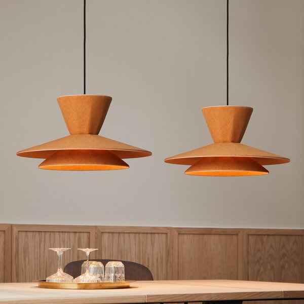 LOOM DESIGN Lampă suspendată LED Morphic, galbenă, pâslă, Ø 50 cm, reglabil, Galben, Camera de zi / sufragerie, Țesătură / Textil, Modern