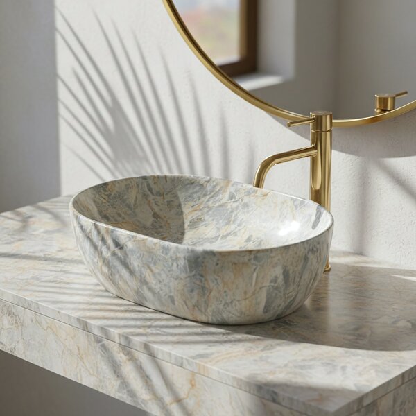 Lavoar pentru blat Rea Amelia Ruststone 48