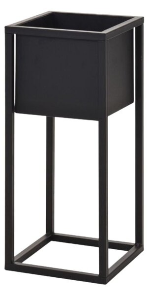 Ghiveci metalic pentru plante, culoare negru, design modern, H&S Collection, 21x50 cm