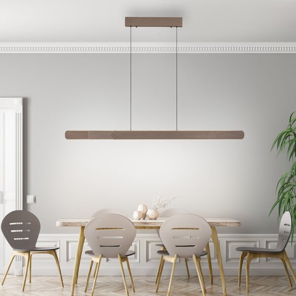 Paul Neuhaus Lampă suspendată cu LED Adriana, maro, lungime 160 cm, reglabil, Maro / Rugină, Camera de zi / sufragerie, Aluminiu, Modern