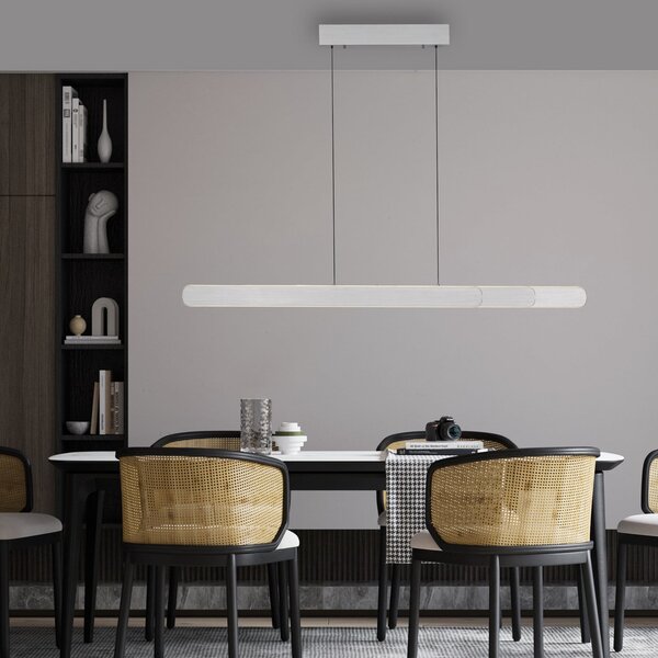 Paul Neuhaus Lampă suspendată cu LED Adriana, aluminiu, lungime 160 cm, reglabil, Metalic, Camera de zi / sufragerie, Aluminiu, Modern